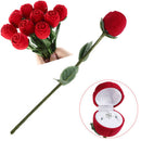 Vogue Romantic Red Rose Engagement Wedding Ring Box Earrings Jewelry Gift BoxP3C