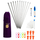 42Pcs Ergonomic Crochet Hooks Set with Storage Poucn Bag Knitting Needles Kits