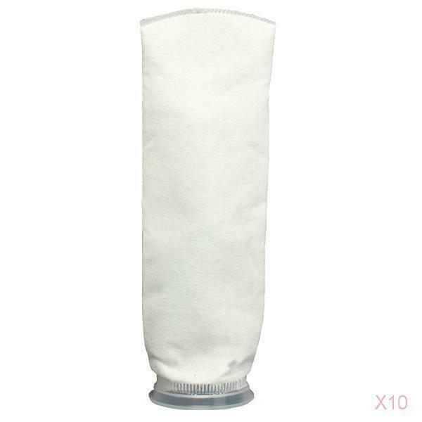(10x) Filter Socks Felt 200 Micron Sock Aquarium Fish Tank Wet Dry Sump White