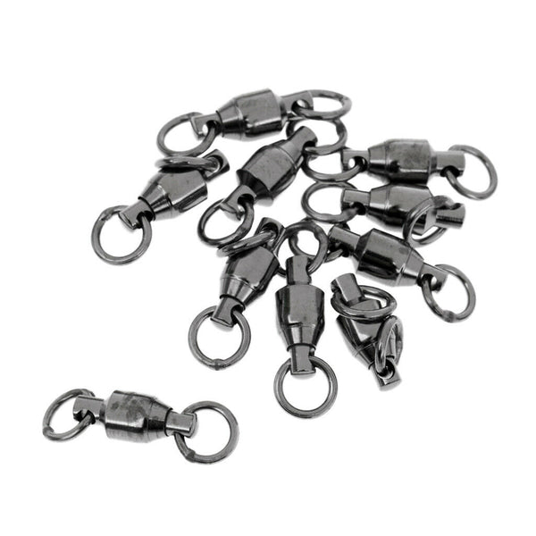 50 Pieces Ball Bearing Swivels Heavy Duty Rings Fishing Swivels Snaps 4#