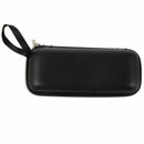 Artificial Leather Sunglasses Eyeglasses Zipper Case with Strap Black