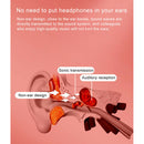 True Bone Conduction Headphone with Mic 145mah for Cycling Driving Gym Red