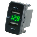 Car Charger Socket Dual Usb Port Charging Volt Display Adapter Fit for Toyo P2X3