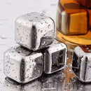 10Pcs/Lot 304 Stainless Steel Whiskey Ice Cubes Stones Glacier Cooler Drink