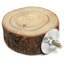 1X Round Wood Parrot Bird Cage Perches Stand Platform Pet Hanging-BiteToy