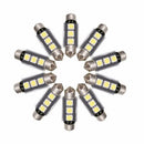 10X 39mm 3LED 5050 SMD C5W CANBUS Error Free Festoon Dome Light Lamp Bul WXD