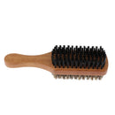 2-side Men's Boar Bristle Beard Mustache Hair Brush with 18cm Wood Comb Set