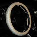 Luxury Crystal Diamond Car Steering Wheel Cover with PU Leather Bling Bling P8H5
