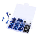 158 Pcs Motorcycle Metal Complete Fairing Bolt Kit Fastener Clips Screws -Blue