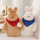 Rubber Hot Water Bag Hand Warmer Warming Bottle Feet Warm Plush Fabric Wint