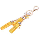 Synthetic Leather Tassel Keychain Car Key Chain Ornaments Bag Charm Yellow