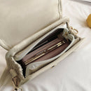 New Summer Small Square Bag Straw Small Bag Shoulder Slung Handbag Creamy-W
