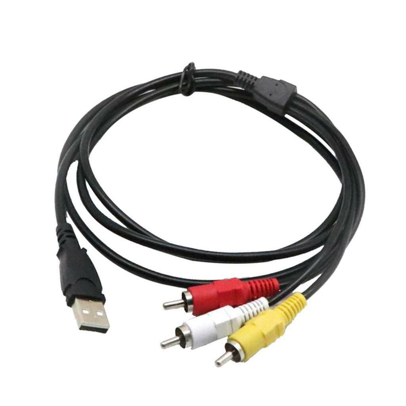 USB A Male to 3 RCA Male Video Cable Television Audio Adapter for HDTV DVD