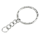 100 Pcs/Lot Dia 25Mm Polished Keyring Keychain Split Ring with Short Chain  G3L3