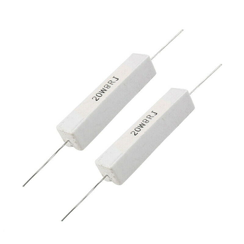 2 Pcs Wire Wound Ceramic Cement Resistor 8 Ohm 20W 5% I1K8