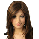 Women Synthetic Hair Wig Medium Straight Wig Party Middle Part Natural Bangs Wig