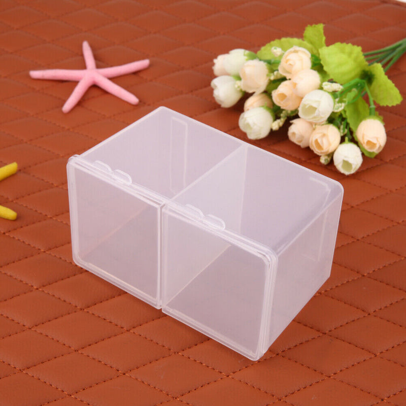 Clear Plastic Cotton Swab Box Storage Organizer Holder Cosmetic Makeup Tool