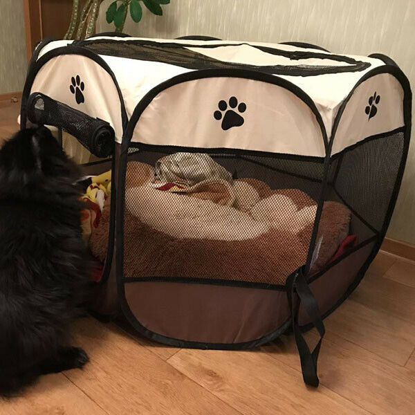 Portable Folding Pet tent Dog House Cage Dog Cat Tent Playpen Puppy Kennel  I1W2