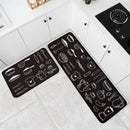 2Pcs Non-Slip Kitchen Mat Floor Door Mat Bedroom Room Rug Runner Carpet Set