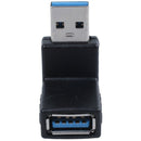 90 Degree USB 3.0 A Male to Female M/F Plug Adapter Connector Black D2X2