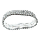 Wedding Bridal Stretchy 8 row Rhinestone Bracelet Bangle 28 mm