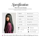 24" Fashion Women Natural Long Straight Synthetic Hair Full Wig, Replacement