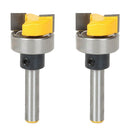 2PCS Template Flush Trim Hinge Mortising Router Bit, 1/4'' Shank Slot Cutter