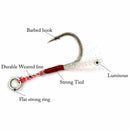 5pcs/lot Stainless Steel Jigging Spoon Fishing Hook With with feather and r