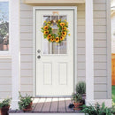 Artificial Sunflower Wreath Flower Wreath With Yellow Sunflower And Green L