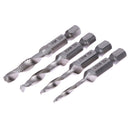 4pc/set Hand Tap Drill Hex Shank HSS Screw Spiral Point Thread Metric Plug