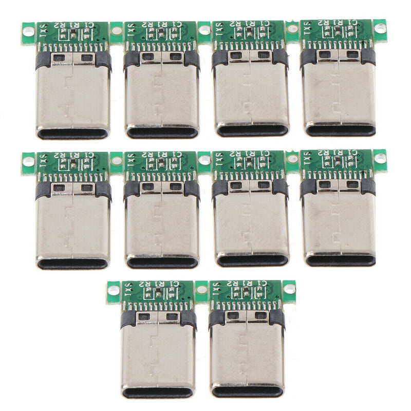 10PC USB-3.1 Welding Male Jack Plug PCB Connector Board Plugs Data Line Terminal