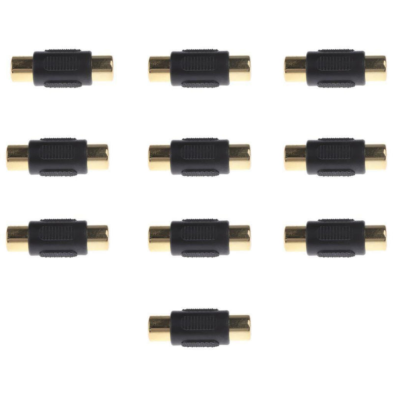 10 Piece RCA Female to Female Coupler Socket Audio Adapter Extender