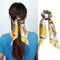 Retro Print Ribbon Hair Rope Women Ponytail Elastic Rubber Band (Style 5) A#S