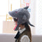 Funny Gray Plush Cap Birthday Cartoon Shark Animal Hat Adults Teens Party
