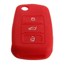 Silicone Key Case Shell Cover For  Mk6 Golf Jetta GTI Passat Skoda Red