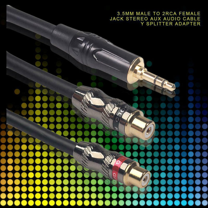 3.5mm Male to 2RCA Female Headphone Splitter Audio Cable Adapter Converter Cord
