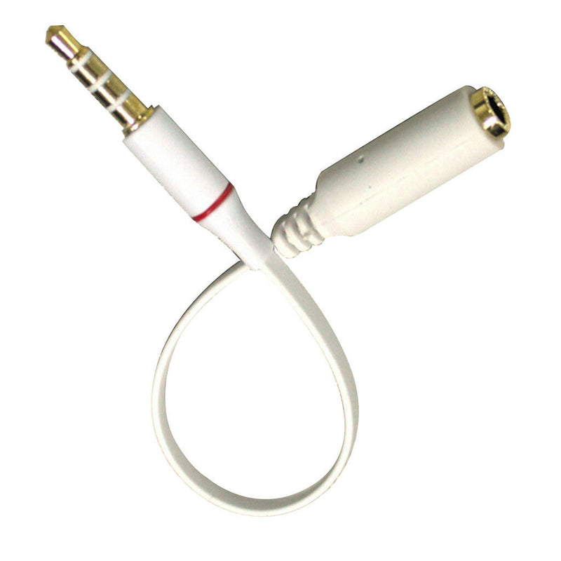 15.5cm OMTP to CTIA Male to Female 3.5mm Earphone Cable Adapter White