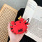 Red Crab Pattern Case Silicone Protective Cover with Carabiner for Airpods 1/2