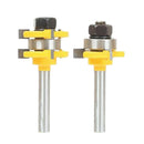 2pcs Adjustable Tongue&Groove Router Bit Set 8mm Shank Woodworking Tool