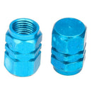 4X Tire Wheel Rims Stem Air Valve Caps Tyre Cover Car Truck Bike Blue Alumi