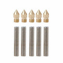 5Pcs Throat Inputting Tube + 5Pcs 0.4mm Extruder Brass Nozzle Print Heads F G1C5