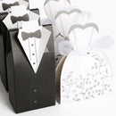 50 pairs dragee Box black groom + white bride for Wedding S3S3