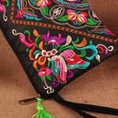 Embroidery Women Clutch Bag Ethnic Style Tassel Handbag Purse (Galsang)