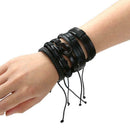 Fashion Korean Leather Weave Bracelet Wristband Braided Men Jewelry