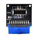 USB 3.0 19-Pin Internal Header to USB 3.1 3.2 Type C Key A 20-Pin Adapter