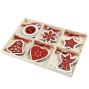 DIY Christmas Hanging Snowflakes Star Tree Wooden Pendant Ornament (18pcs) A