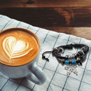 Adjustable Metal Leather Bracelet Black Color for Man Woman Gift
