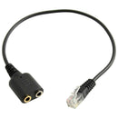 Dual 3.5mm Female to RJ9 Jack Adapter Convertor Headset Telephone Use Cable
