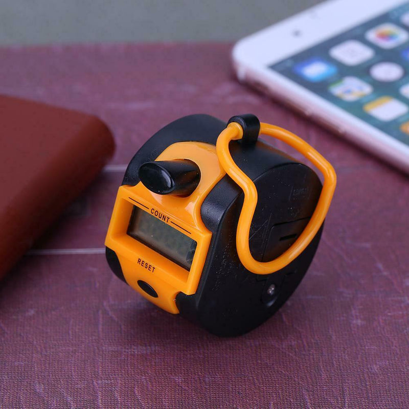 Tally Counter Clicker 5 Digit Number Handheld Manual Digital Counter Orange