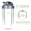 Replacement Cups with Flip Top to-Go Lid for NutriBullet 6-Piece High-Speed O5L2